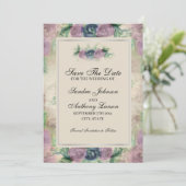 Floral Watercolor-Rose Save the Date (Stehend Vorderseite)