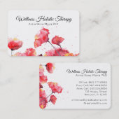*~* Floral Watercolor Roter Mohn Blume Modern Visitenkarte (Vorne/Hinten)