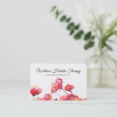 *~* Floral Watercolor Roter Mohn Blume Modern Visitenkarte (Stehend Vorderseite)