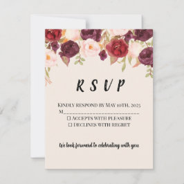 Floral Watercolor RSVP Karte