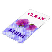 Floral Watercolor, sauber oder dreckig Geschirrspü Magnet (Linke Seite)