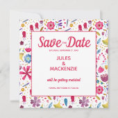 Floral Watercolor Save the Date Einladung (Vorderseite)