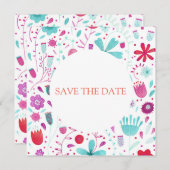 Floral Watercolor Save the Date Einladung (Vorne/Hinten)