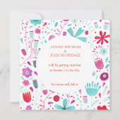 Floral Watercolor Save the Date Einladung (Rückseite)