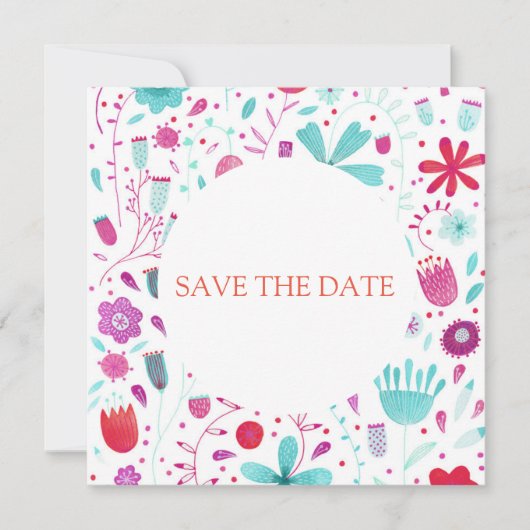 Floral Watercolor Save the Date Einladung (Vorderseite)