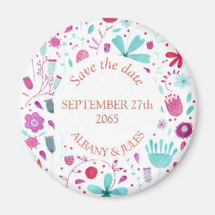 Floral Watercolor Save the Date Magnet