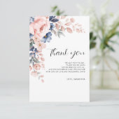 Floral Watercolor Script Babydusche Dankeskarte (Stehend Vorderseite)
