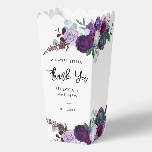 Floral Watercolor Script Hochzeit Danke Geschenkschachtel (Vorderseite)