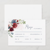 Floral Watercolor Script Hochzeit RSVP Karte (Vorne/Hinten)