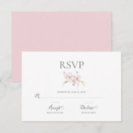 Floral Watercolor Script Pastell Pink Wedding RSVP
