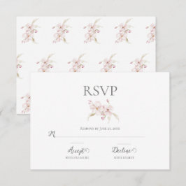 Floral Watercolor Script Pastell Pink Wedding RSVP