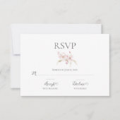 Floral Watercolor Script Pastell Pink Wedding RSVP Karte (Vorderseite)