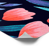 Floral watercolor seamless pattern. poster (Ecke)