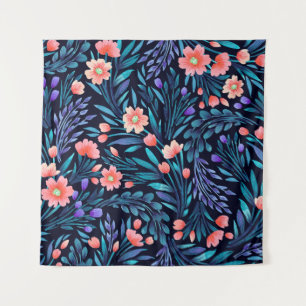 Floral watercolor seamless pattern. wandteppich