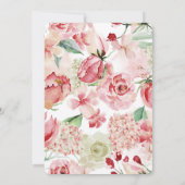 Floral Watercolor Sie sagte Yes Engagement Party Einladung (Rückseite)