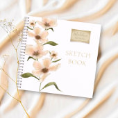 Floral Watercolor Sketchbook Rustikaler Name Notizblock