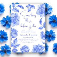 Floral Watercolor Something Blue Bridal Shower