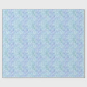 Floral Watercolor Sparkline Muster Blau Geschenkpapier (Flach)