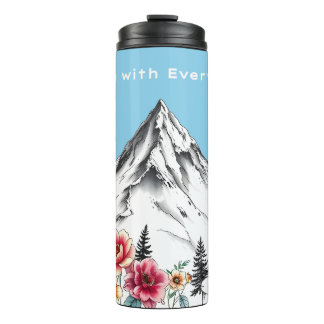 Floral Watercolor Thermal Tumbler Thermosbecher