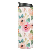 Floral Watercolor Travel Mug Drink Thermal Tumbler Thermosbecher (Nach rechts gedreht)