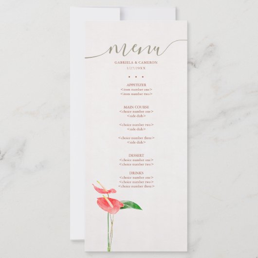 Floral Watercolor Tropical Laceleaf Wedding (Vorderseite)
