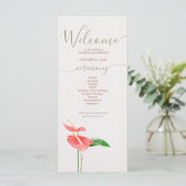 Floral Watercolor Tropical Laceleaf Wedding (Stehend Vorderseite)