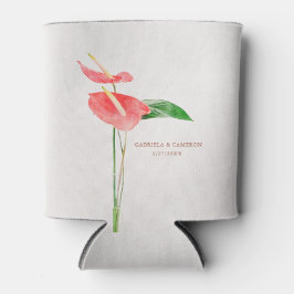 Floral Watercolor Tropical Laceleaf Wedding Dosenkühler