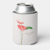 Floral Watercolor Tropical Laceleaf Wedding Dosenkühler (Kanne Rückseite)