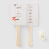 Floral Watercolor Tropical Laceleaf Wedding Fächer (Vorne und Hinten)