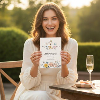 Floral Watercolor Twenty-One Birthday Party  Einladung