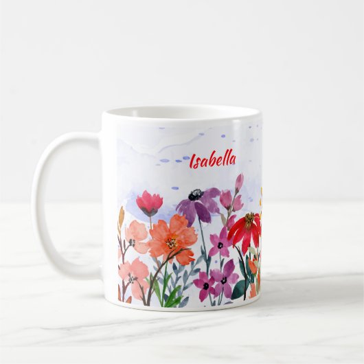 Floral Watercolor Vertrauen Sie auf Jehovah Indivi Kaffeetasse (Links)