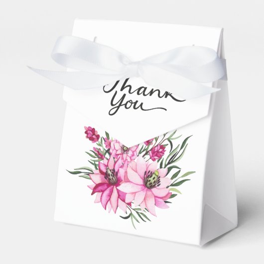 Floral Watercolor Vielen Dank Geschenkschachtel (Vorderseite)