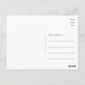 Floral Watercolor Vielen Dank Lila Blume Postkarte (Rückseite)