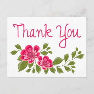 Floral Watercolor Vielen Dank Lila Blume Postkarte