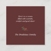 Floral Watercolor Watercolor Weihnachten Quadratische Visitenkarte (Rückseite)