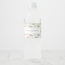 Floral Watercolor Wedding Bridal Babydusche Wasserflaschenetikett