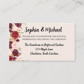 Floral Watercolor Wedding Design Begleitkarte