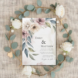 Floral Watercolor Wedding Invitation Einladung