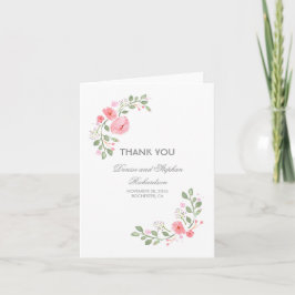 Floral Watercolor Wedding Vielen Dank Dankeskarte