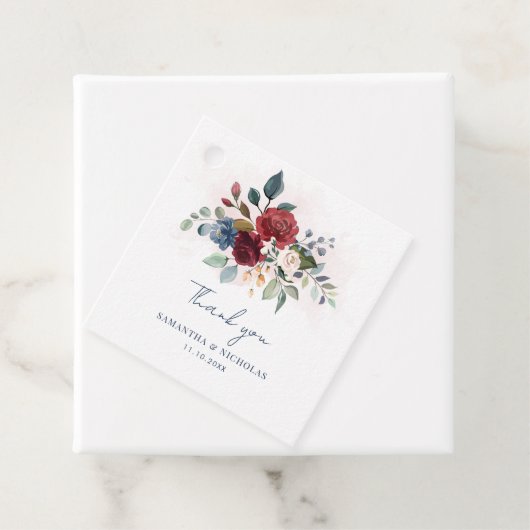 Floral Watercolor Wedding Vielen Dank Geschenkanhänger (Beispiel)