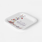 Floral Watercolor Wildflower Book Bridal Shower Pappteller (Gewinkelt)