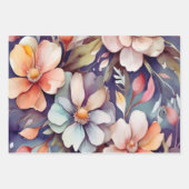 Floral Watercolor Wrapping Sheets Geschenkpapier Set (Vorderseite)