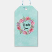 Floral Watercolor Wreath Vielen Dank Geschenkanhänger (Vorderseite)