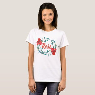 Floral Watercolor Yourname T-Shirt