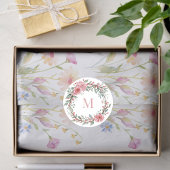Floral Watercolour Monogram – Personalise Initial Runder Aufkleber