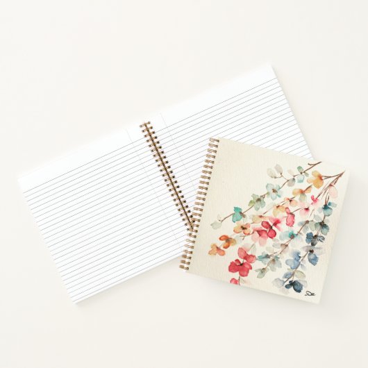 Floral Waterfall Spirale Notebook Notizblock (Innenseite)