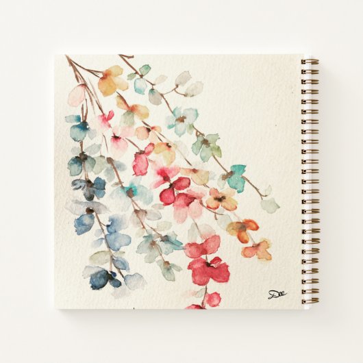 Floral Waterfall Spirale Notebook Notizblock (Rückseite)