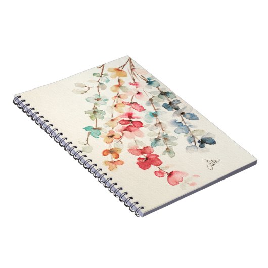 Floral Waterfall Spirale Notebook Notizblock (Rechte Seite)