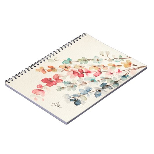 Floral Waterfall Spirale Notebook Notizblock (Linke Seite)