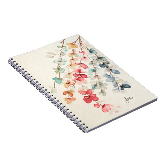 Floral Waterfall Spirale Notebook Notizblock (Rechte Seite)